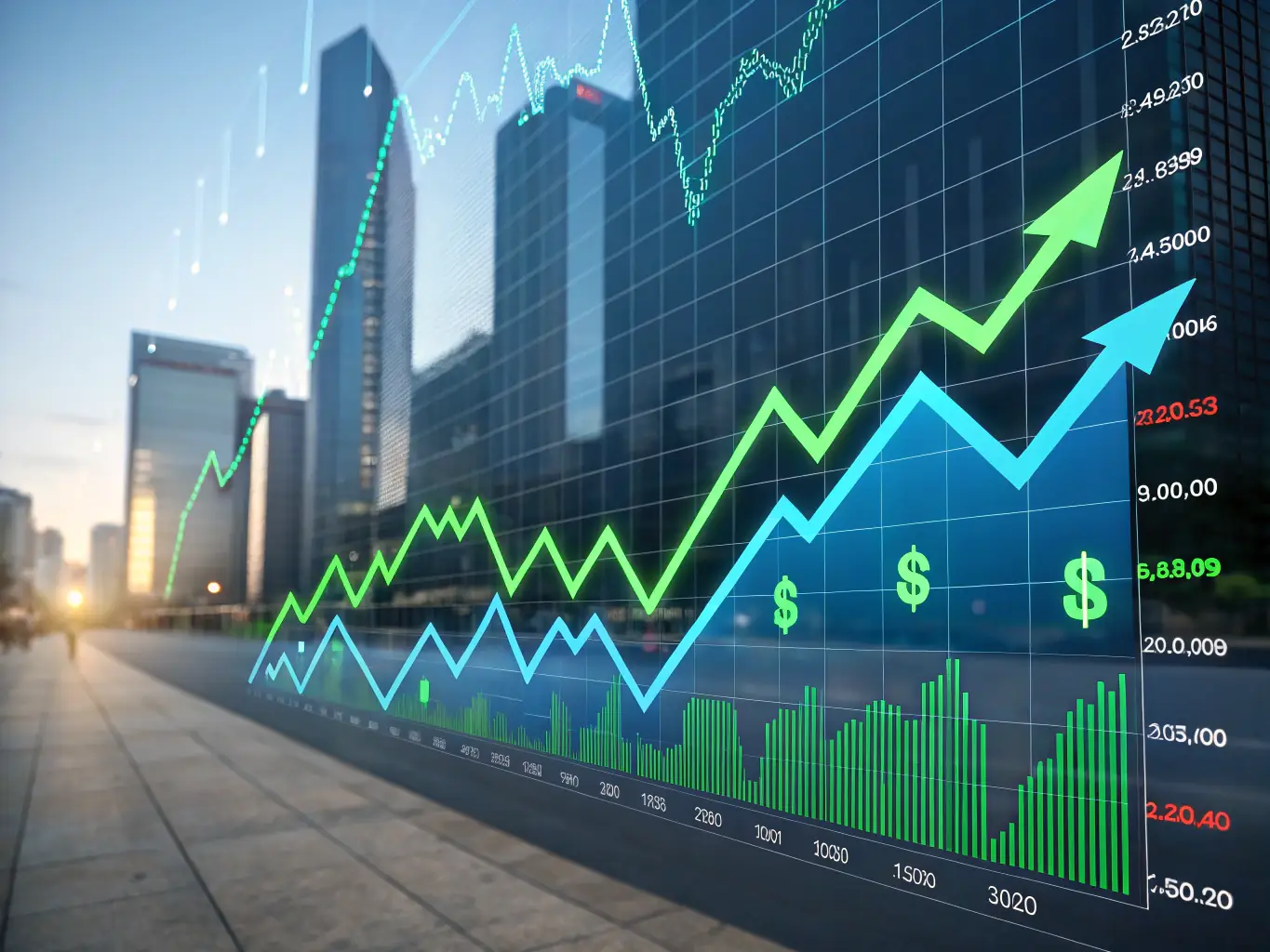 A graph showing investment growth, illustrating the potential returns from investment opportunities available on GlobalLender.