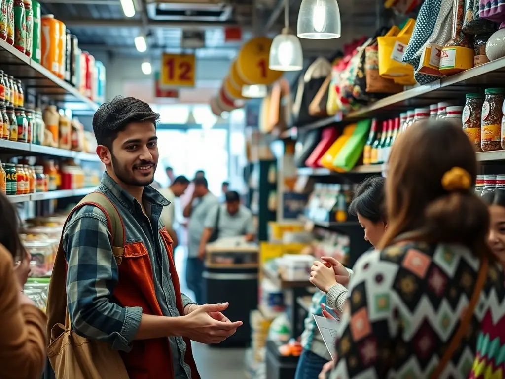 An image of a small business owner reviewing financial documents in their shop, representing the support GlobalLender provides to entrepreneurs and small businesses.